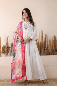IVORY LUXE ANARKALI SET WITH DUPATTA