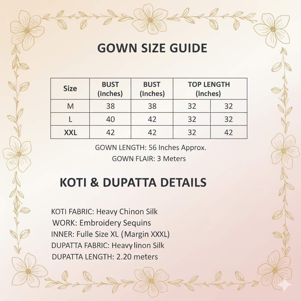 EMERALD RADIANCE GOWN KOTI WITH LONG DUPATTA