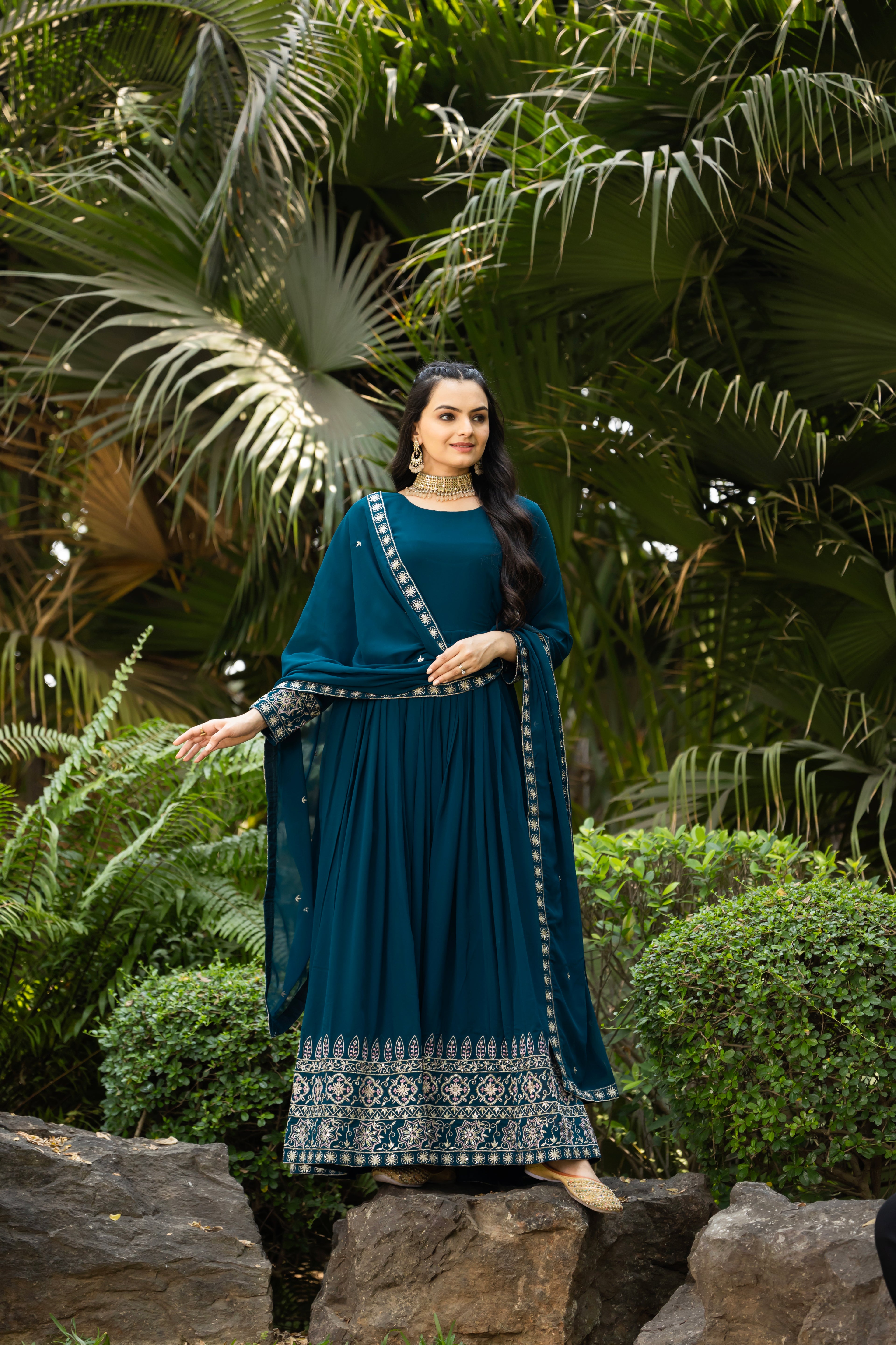 HEMLINE FLAIR PREMIUM GOWN AND DUPATTA SET