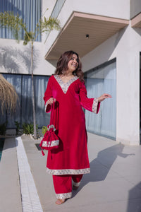 MAHAR ENSEMBLE PRIME TOP AND PANT WITH BATWA