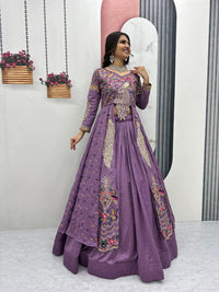 AZURE VICHITRA CROP TOP WITH LEHENGA