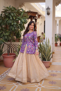 HERITAGE FUSION LEHENGA WITH LONGLINE JACKET BLOUSE